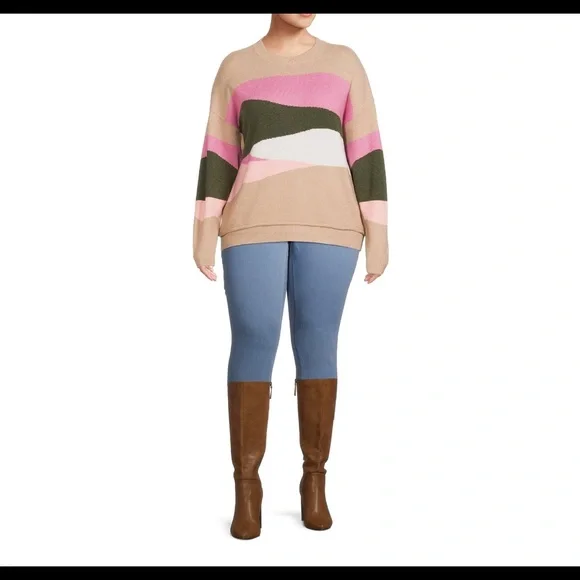 NWT Terra & Sky Women’s Plus Size Layered Sweater - Multiple Plus Sizes - Picture 2 of 11